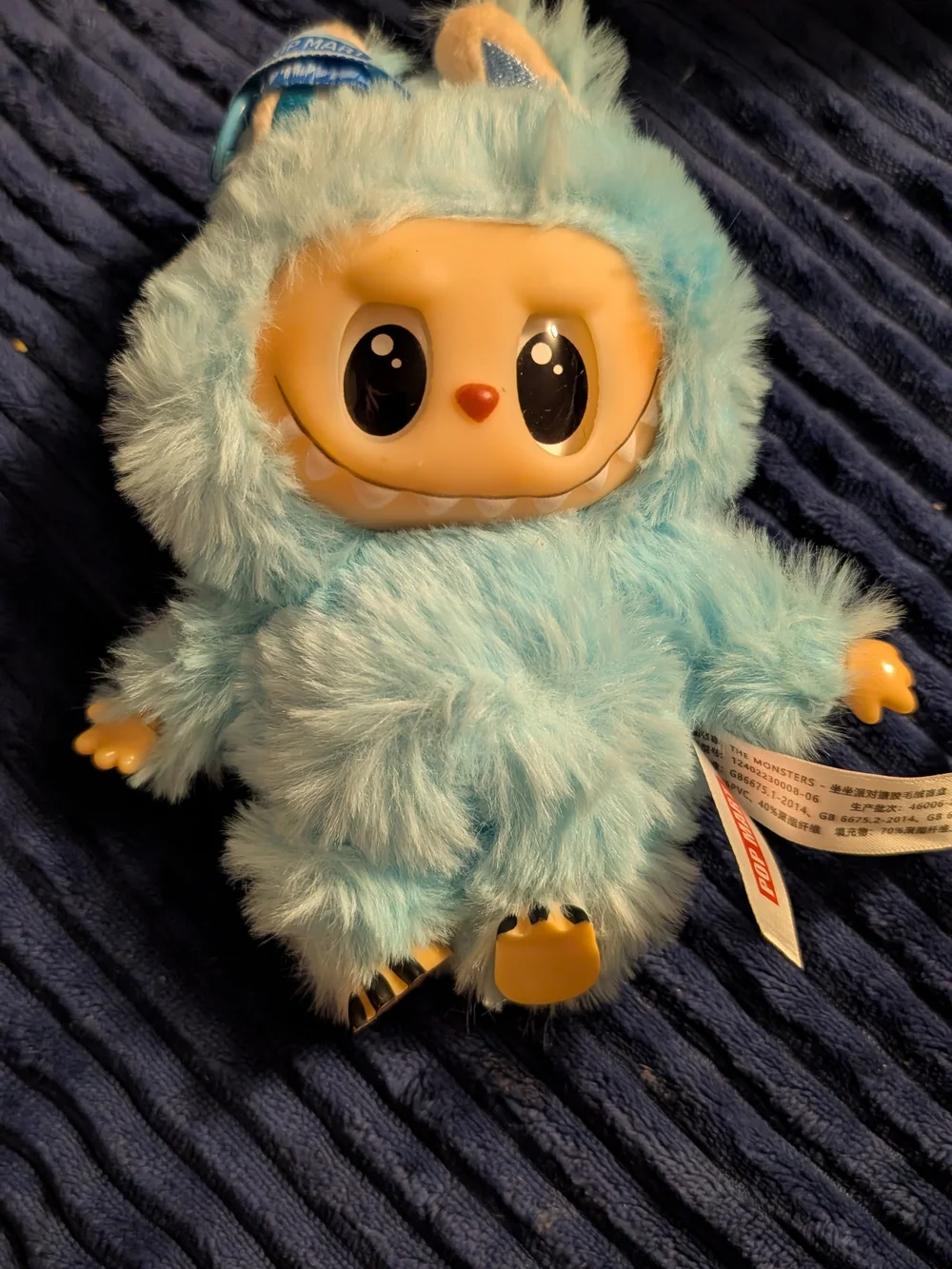 Blue Plush Small Pet Toy - Cute Furry Monster
